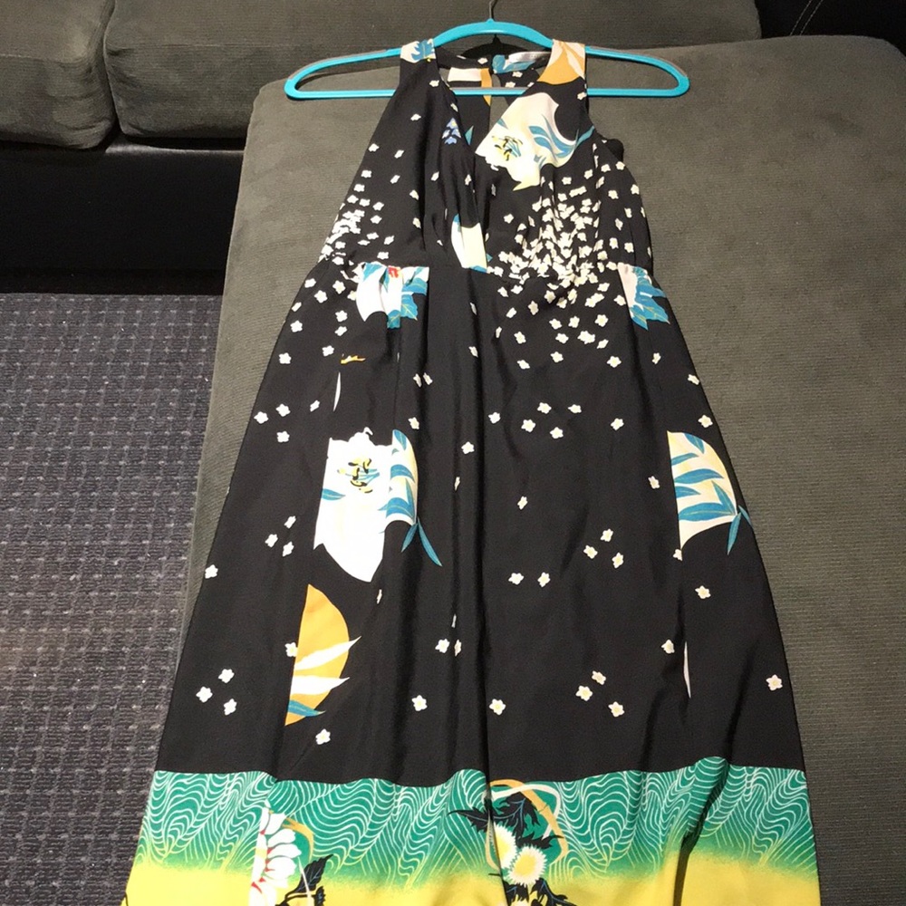 Asian inspired halter dress